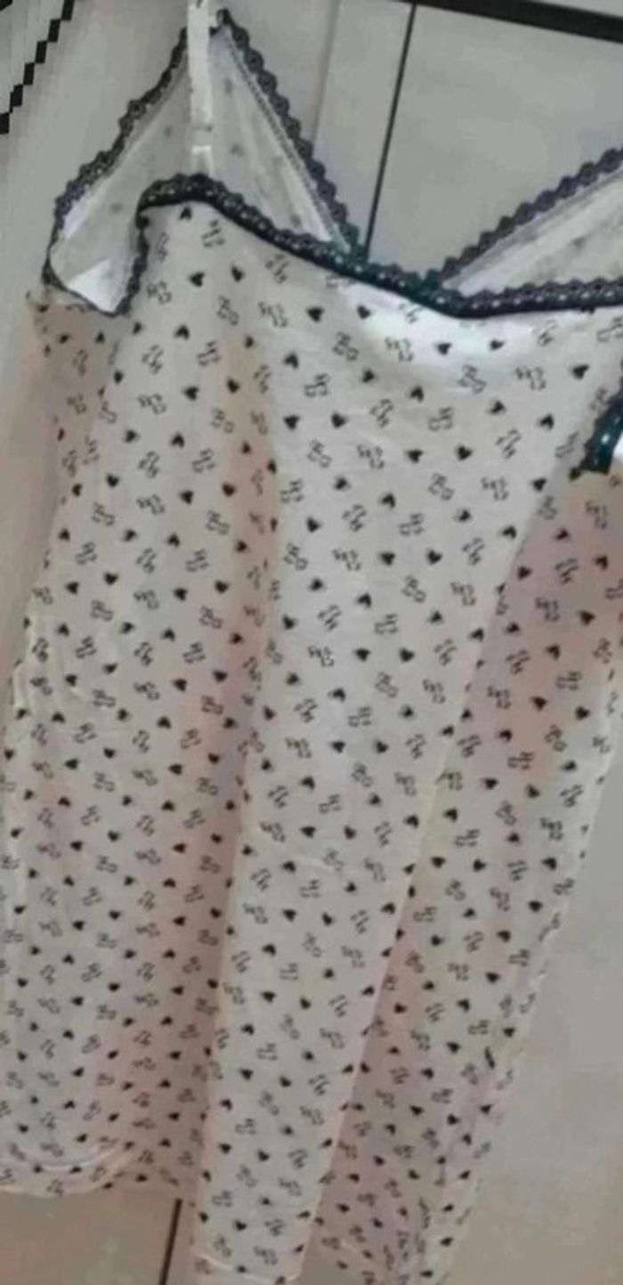 Nuisette coton taille 38 / 40 chiens coeur Bretelles réglables - photo numéro 2