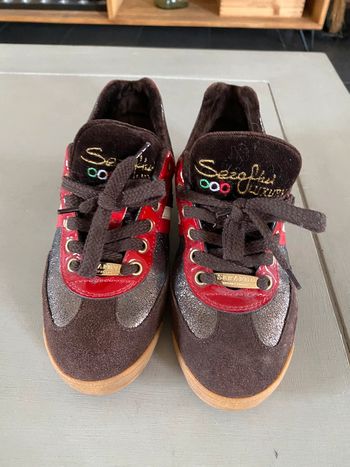 Serafini Luxury basket taille 36 marron et rouge vintage