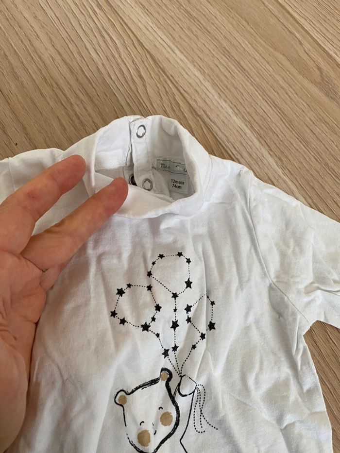 Lot de 3 t-shirts manches longues 12 mois obaibi - photo numéro 2