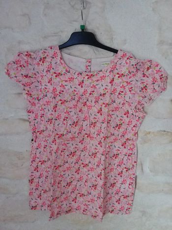 Tunique 10 ans à fleurs manches courtes