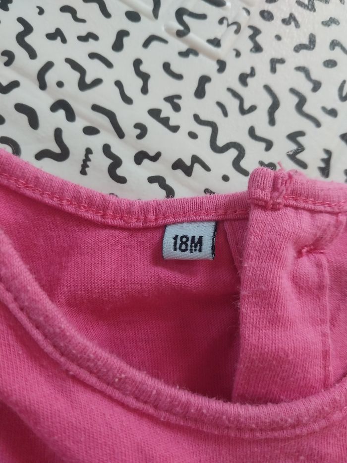 Robe rose ajourée fleur poitrine bébé 18 mois - photo numéro 3