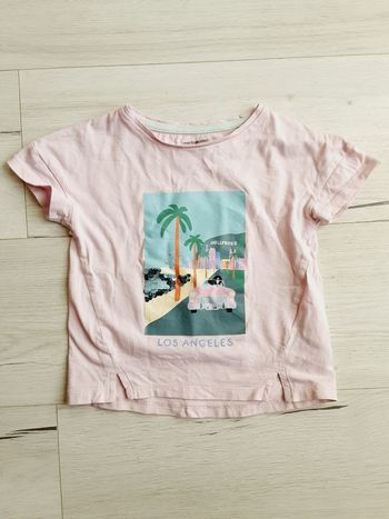 Vêtement fille tee-shirt manches courtes rose Los Angeles Vert Baudet 3 ans