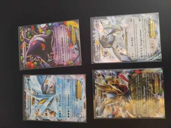 Lot de 4 cartes ultra rares : Kyurem ex, Lugia ex,  Giratina ex, Ectoplasma ex