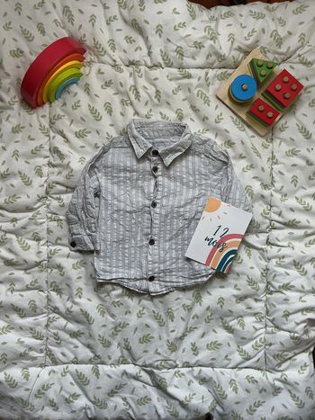 chemise manches longues blanc rayé paillettes argent 12 mois kimbaloo