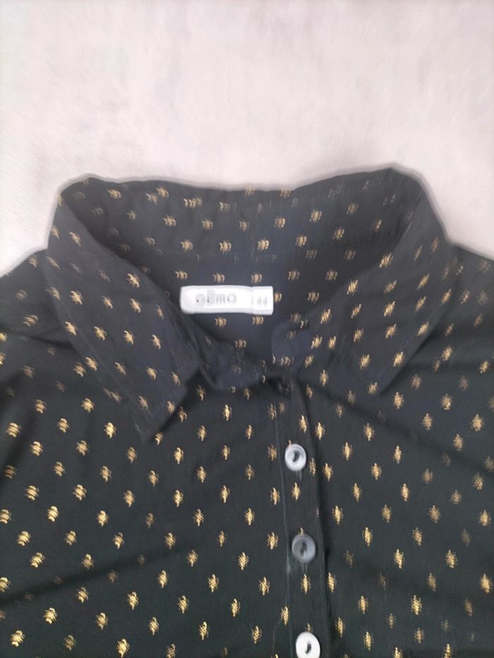 Chemise Gémo noire à motifs dorés – Taille 44 - photo numéro 2