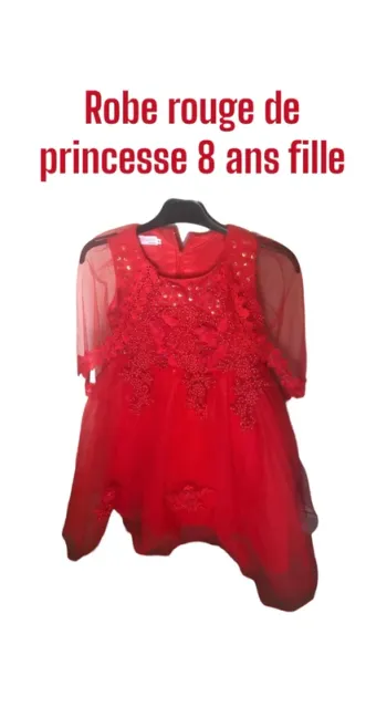 Robe rouge de princesse 8 ans fille 👧
