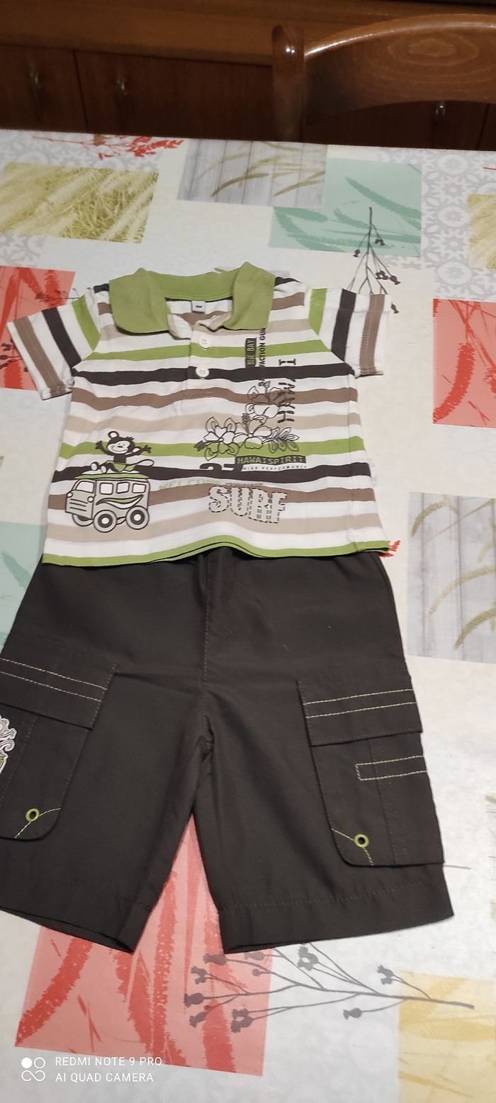 Ensemble pantacourt et polo plus 6 mois - photo numéro 3