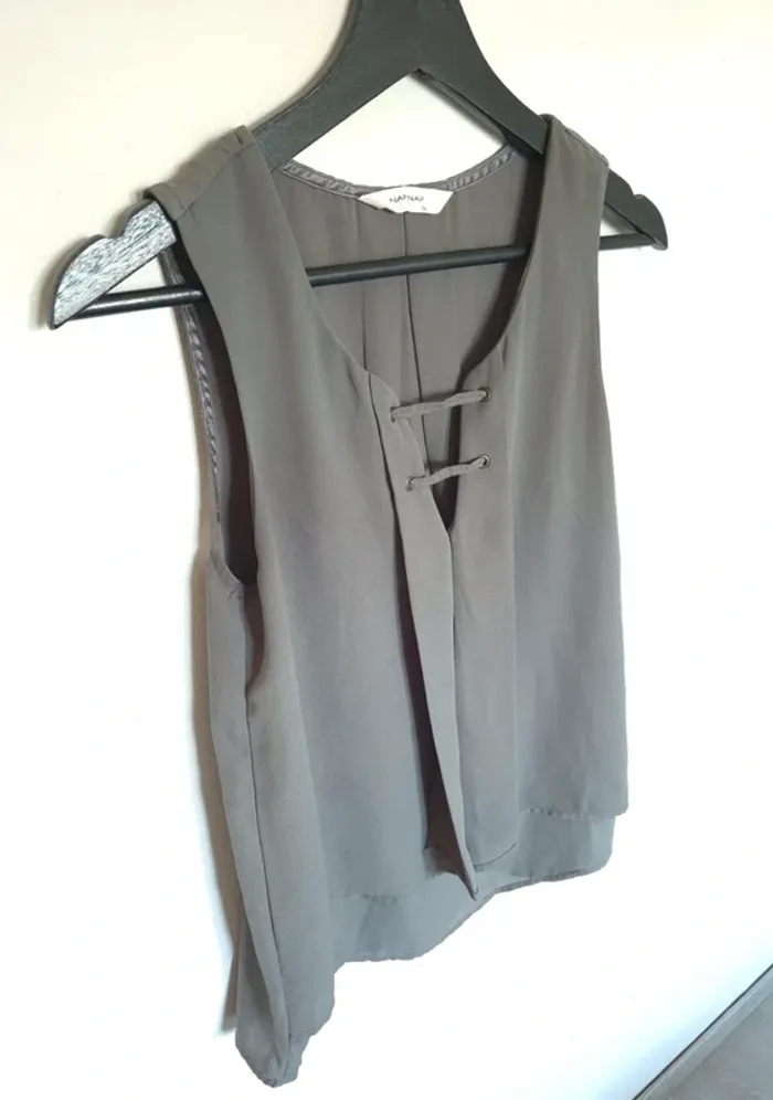 Débardeur blouse kaki naf naf taille XS - photo numéro 1