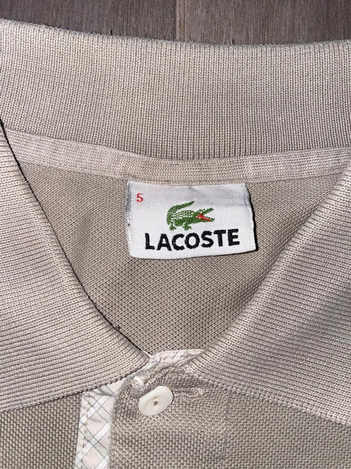 Polo Lacoste beige classique avec poche - photo numéro 4