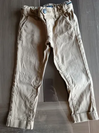Pantalon style jean crème marron
