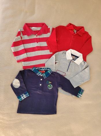 lot de 4 polos manches longues 12 mois