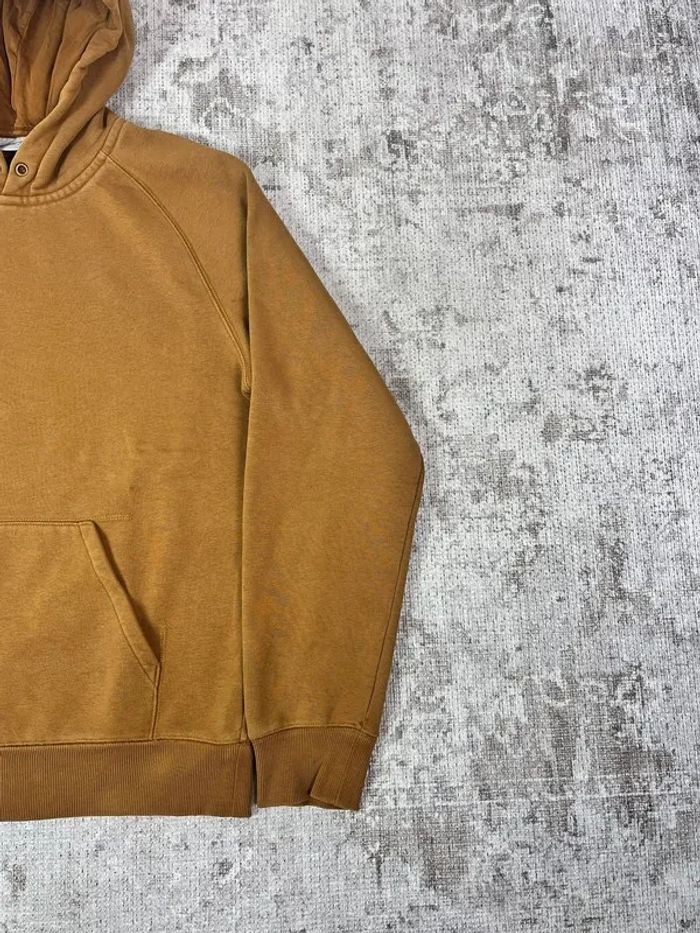 sweat Carhartt beige logo brodé manche taille S 462F - photo numéro 4