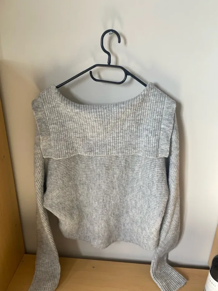 Pull gris court - photo numéro 2