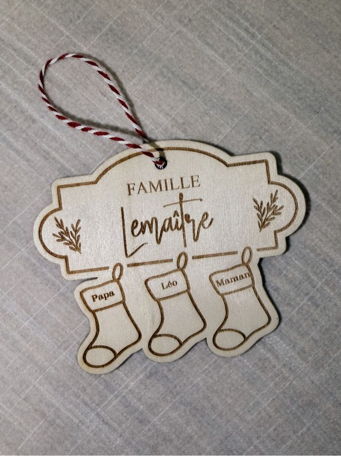 Chaussettes de Noël suspension bois - photo numéro 2