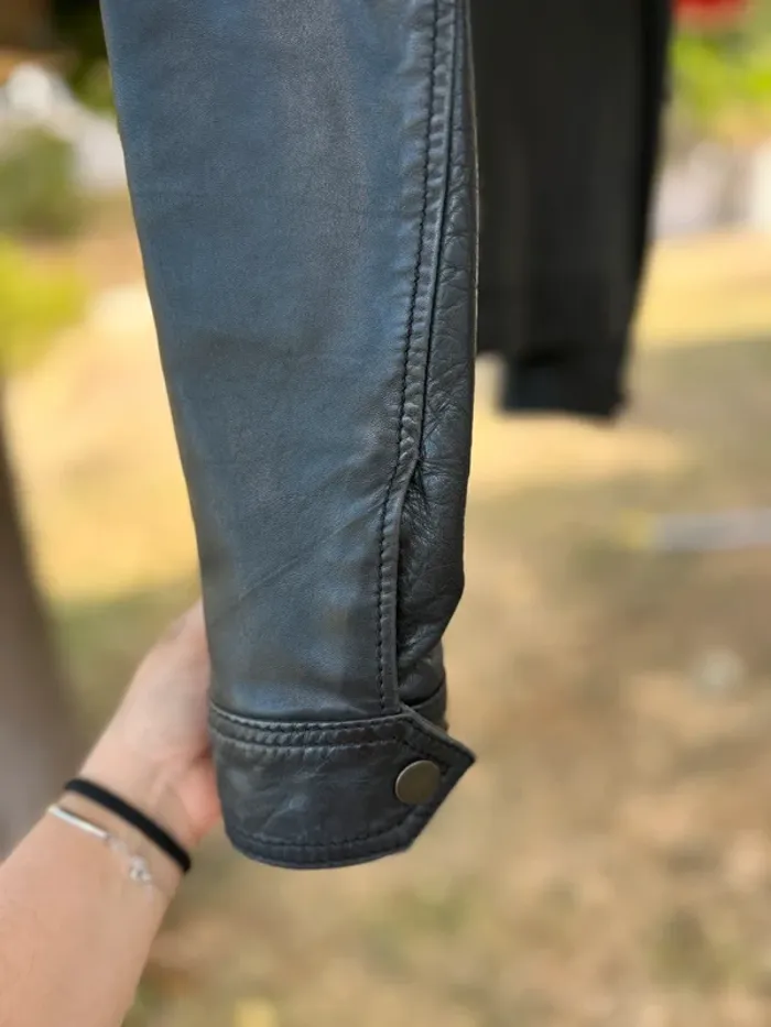 Veste en cuir noire - photo numéro 6