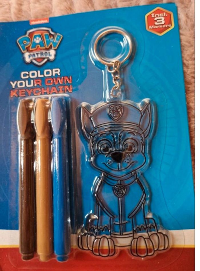 Porte clé pat patrouille à colorier soi même