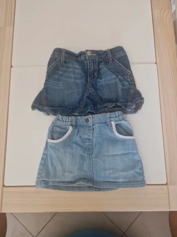 Lot jupes en jeans 18 mois
