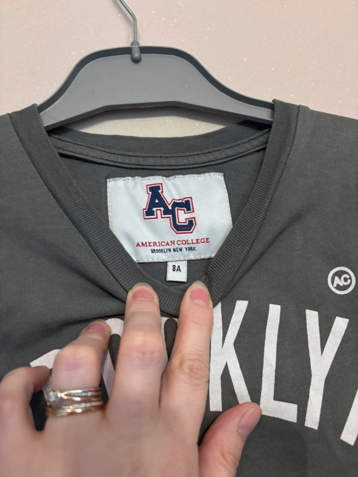 🌷T-shirt manche courte gris american college 8 ans🌷 - photo numéro 2