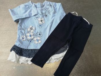 Ensemble bleu 12 mois fille