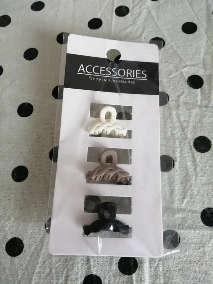Lot de 3 petites pinces effet chaînes torsadées mat / accessoires - photo numéro 2