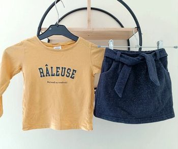 3 ans ensemble Teeshirt Tape à l'oeil et jupe Gémo