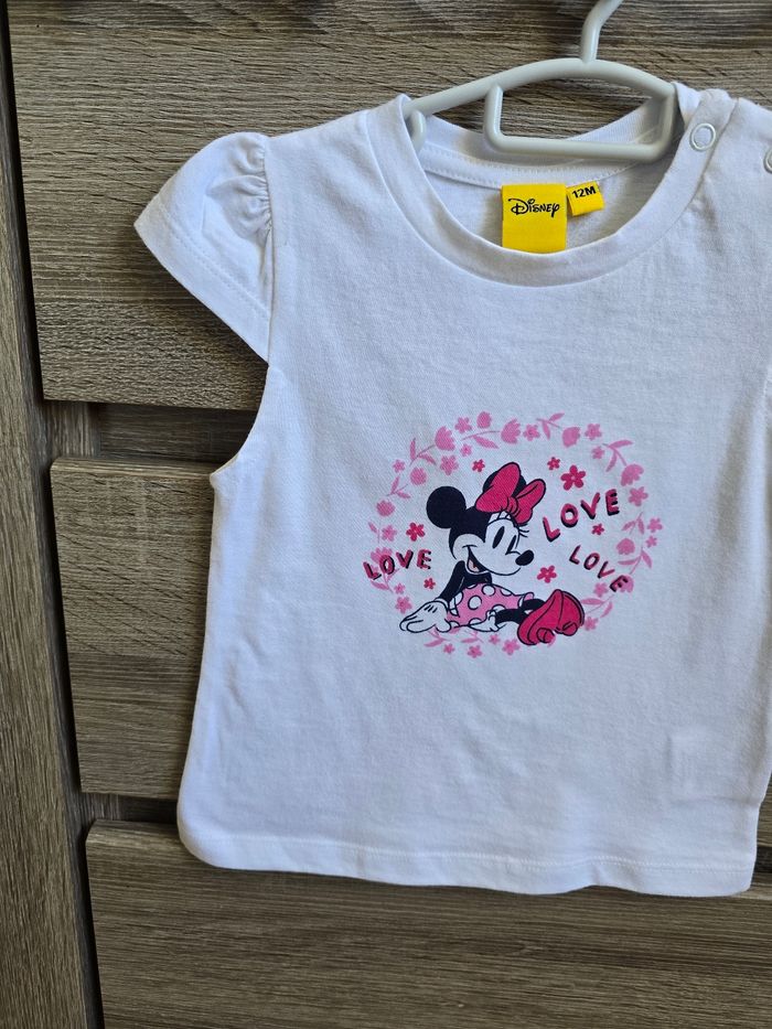 Vêtement Bébé Fille - T-shirt Minnie Blanc - Disney - 12 mois - photo numéro 2