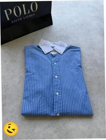 Chemise Ralph Lauren manche longue Taille L bleu Homme Men CHE75