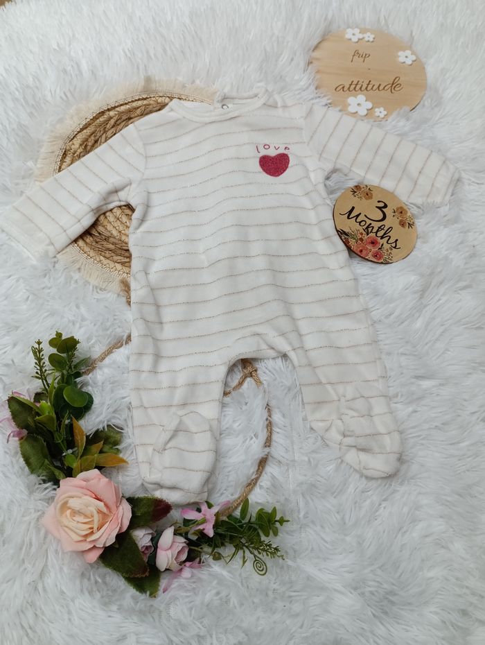 Pyjama velours 3 mois fille