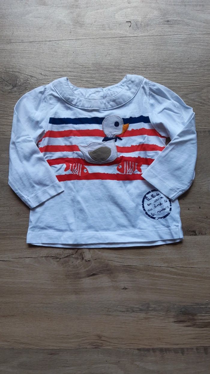 Tee-shirt mixte DP am 12 mois marin canard - photo numéro 2