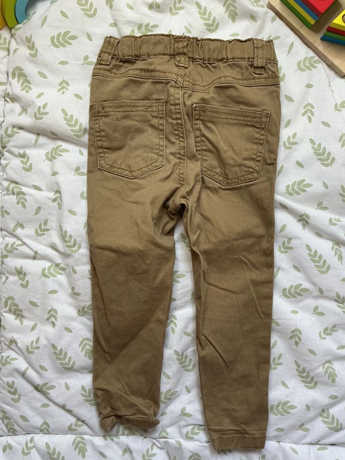 pantalon léger marron clair 36 mois taille réglable mes petits cailloux - photo numéro 7