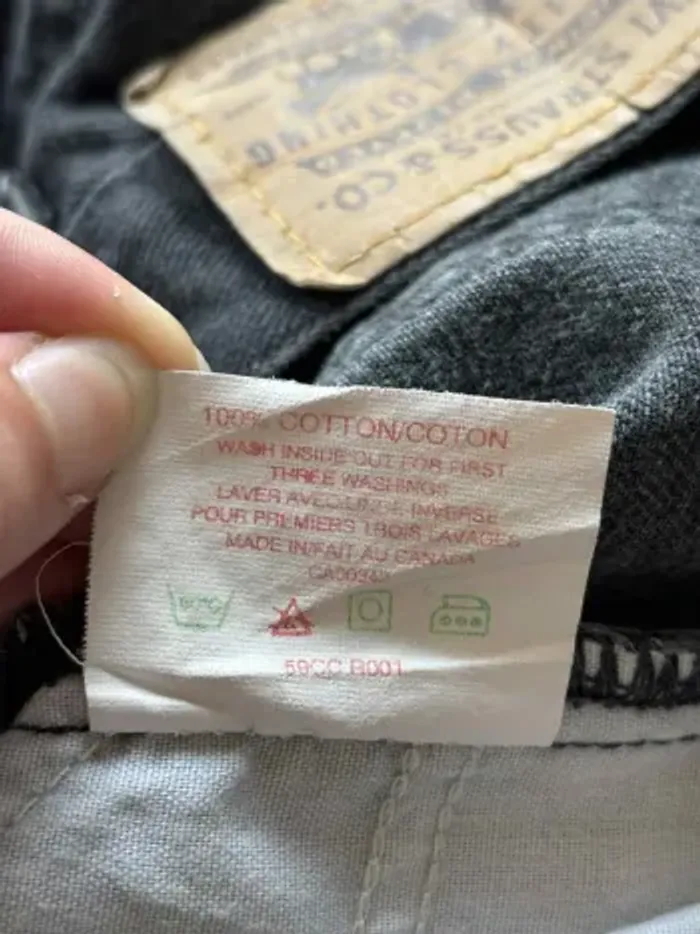 Jean Levi’s 619 regular straight droit taille haute gris anthracite 80/90s vintage Canada W36 XL/46 - photo numéro 8