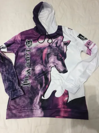 Sweats à capuche imprimé loup