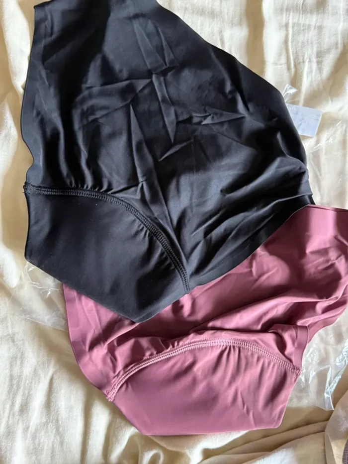 2 culottes menstruelles unies en coton et nylon - photo numéro 2