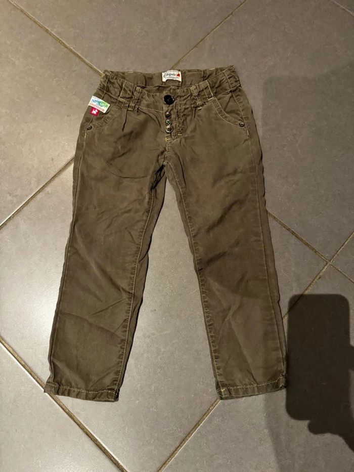 Pantalon avec fermeture par 4 boutons - Chipie - Garment / Cœurs - Marron - 4 ans