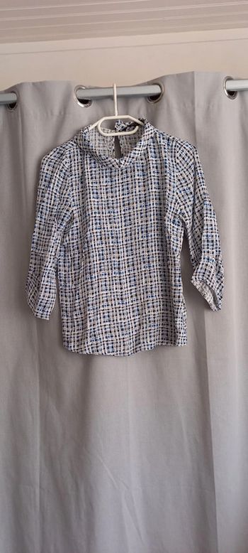 Chemisier zara 36 blanc bleu noir