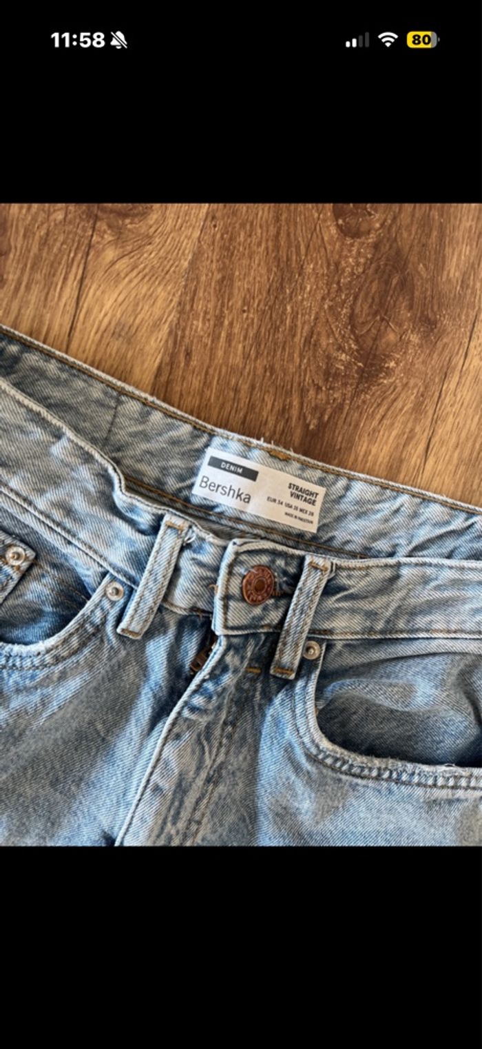 Jeans Bershka coupe loose Straight vintage femme T34 - photo numéro 7