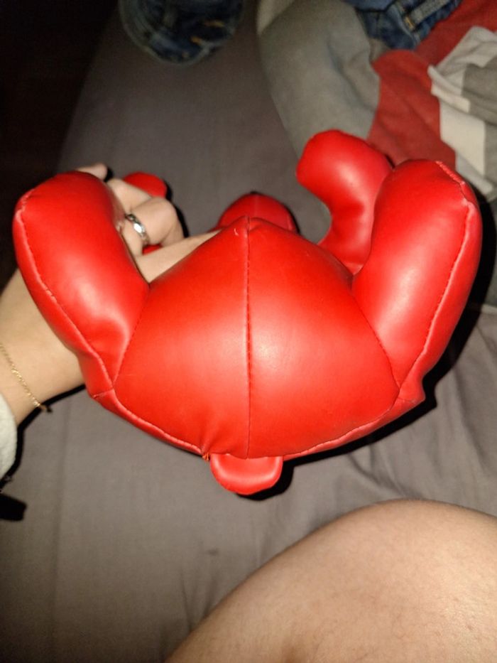 Ourson similicuir rouge - photo numéro 3