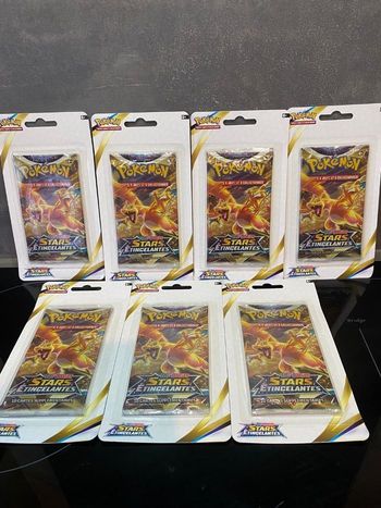 Lot 7 booster carte  pokémon Dracaufeu eb9 stars étincelantes neuf