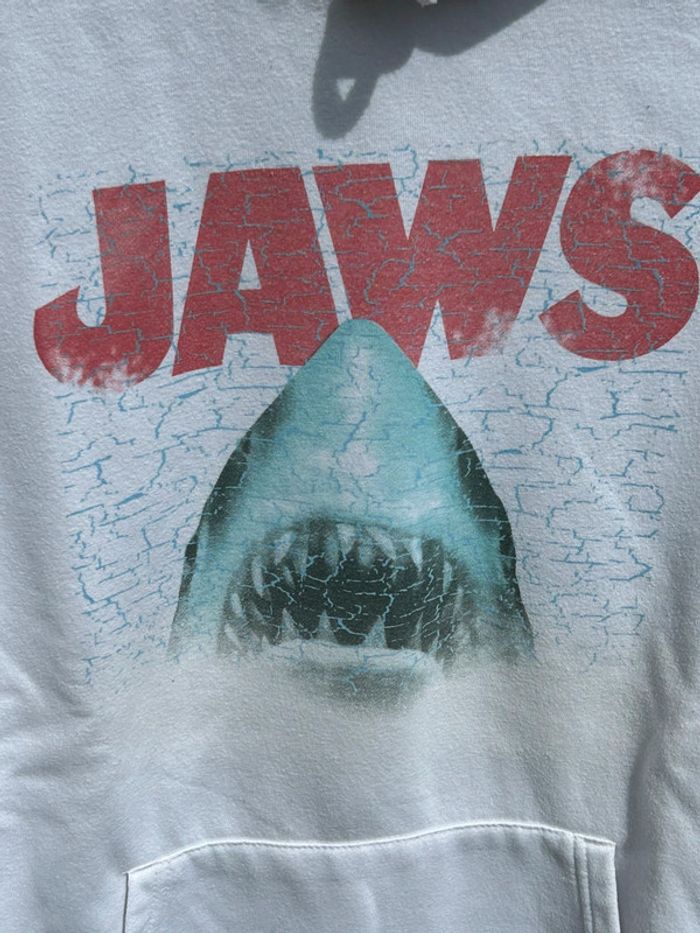 Sweat-shirt à capuche blanc JAWS taille XL Les dents de la mer - photo numéro 2
