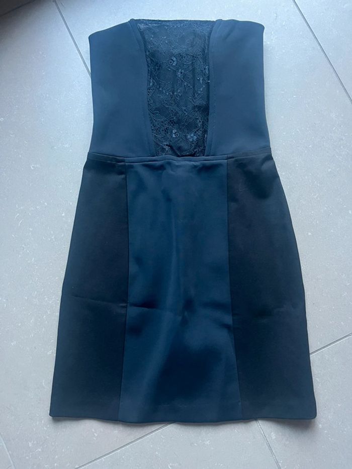Robe bustier noire et dentelle Maje S comme neuve