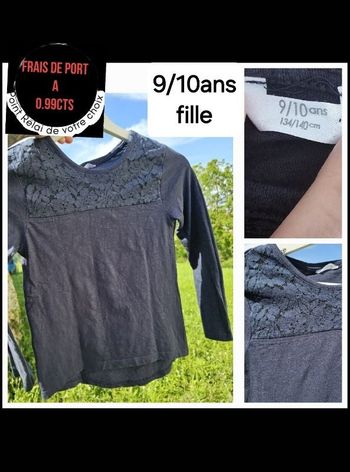 Tee-shirt manche longue 9/10ans fille