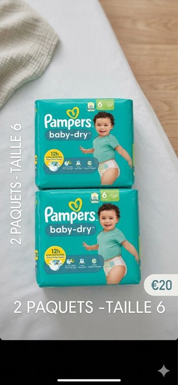 2 paquets de couches Pampers t 6 