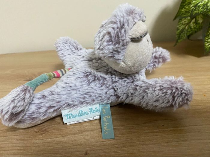 Doudou peluche chat Miaou les pachats allongee Moulin roty - photo numéro 2