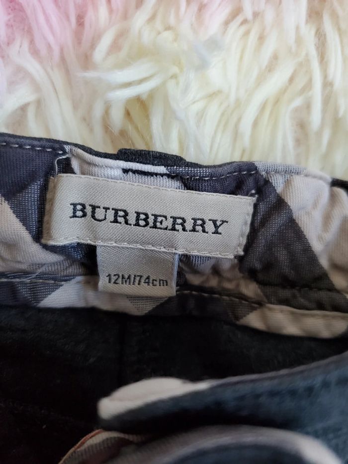 🌴 Pantalon gris foncé marque burberry taille 12 mois - photo numéro 2
