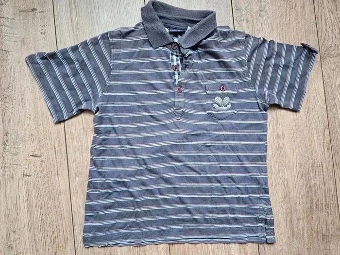 Polo manches courtes rayé violet et blanc Sergent Major 5 ans