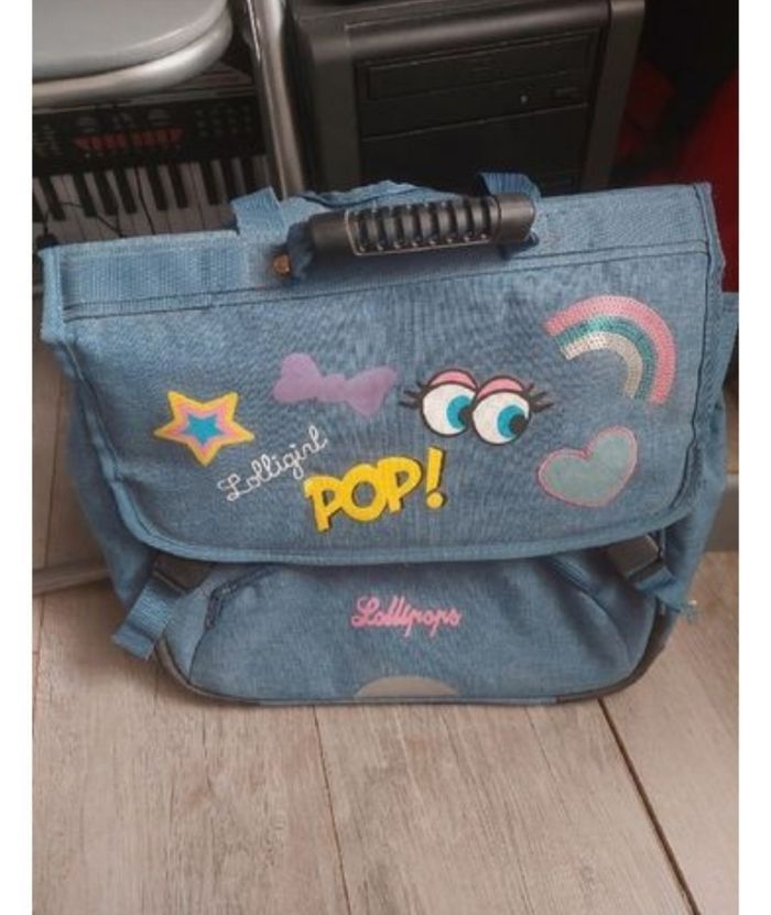 Sac cartable école Lollipop's bleu denim girly BE 🎒