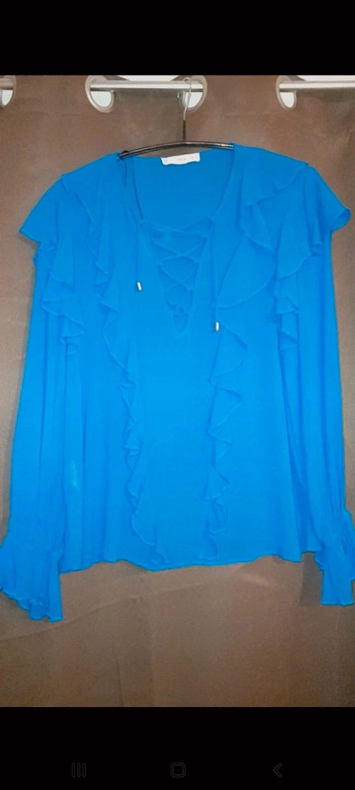 Blouse bleu électrique mango taille l