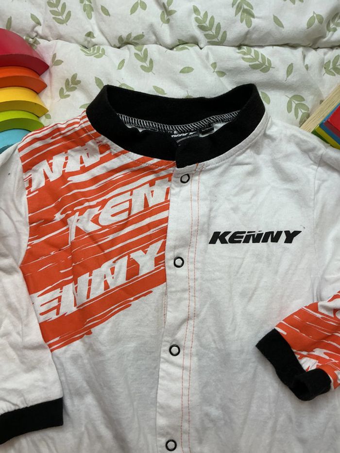 pyjama grenouillère en coton blanc et noir ouverture devant 24 mois kenny - photo numéro 5