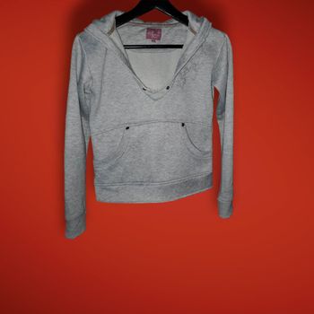 sweat gris capuche fille 12 ans