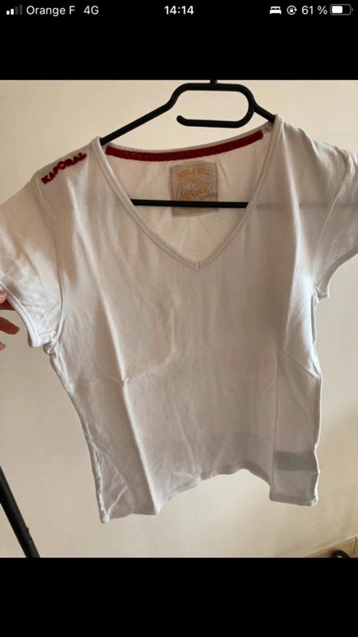 T-shirt blanc femme kaporal